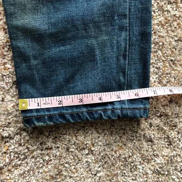 Raleigh Denim Distressed Selvedge Jeans - Like New sz 31 (33 Actual) Made in USA